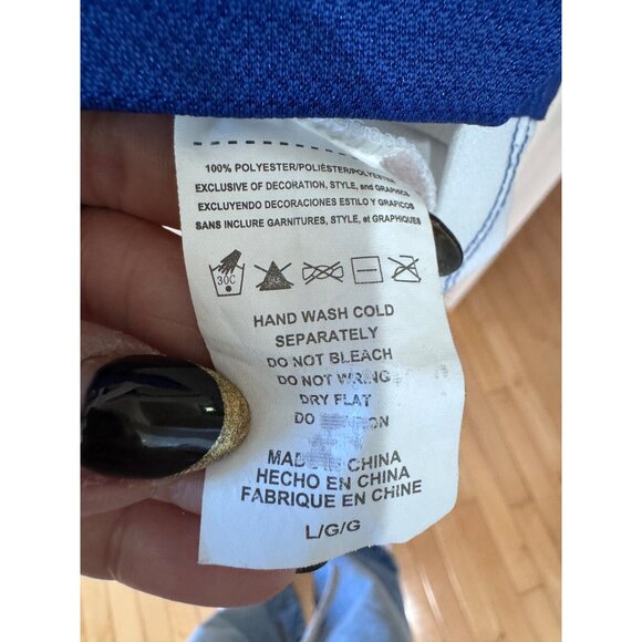 Majestic Womens Large Indianapolis Colts Sequin Logo Lace-Up T-Shirt Blue & Whit - Picture 4 of 6